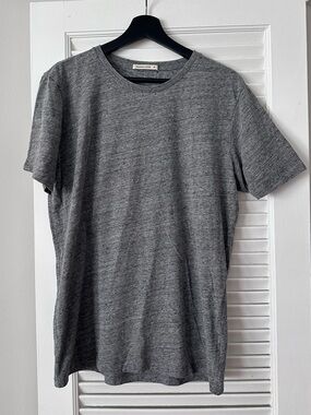 Marine Layer crew neck tee, heather grey, relaxed fit, Medium